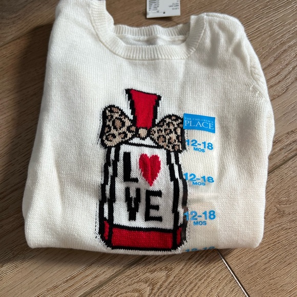 The Children's Place White and Red Love Sweater Set - Brand New With Tags - Picture 2 of 4